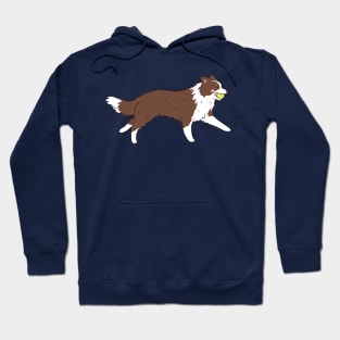 Cute running border collie dog illustration Hoodie